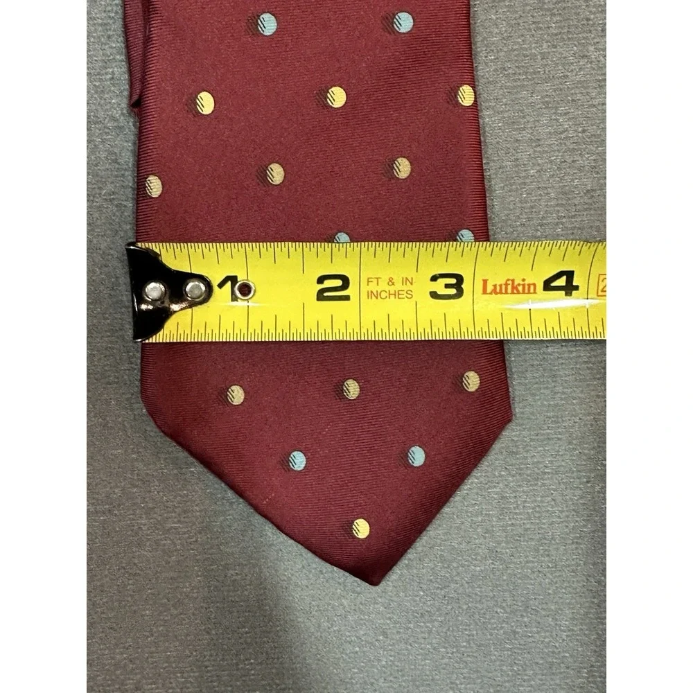 Geoffrey Beene Tie Red Mens Necktie Made In USA 100% Silk 57